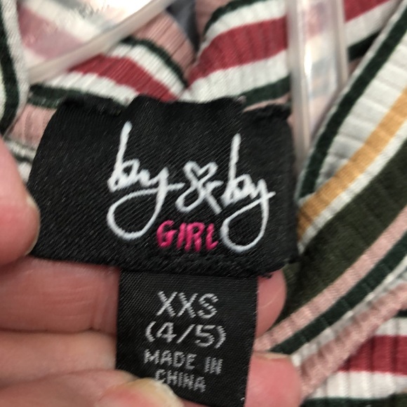 Green skirt and striped top size 4/5  in excellent condition - Picture 5 of 5